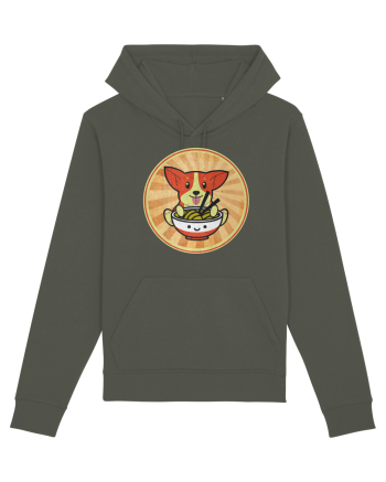 Corgi Eating Ramen Khaki
