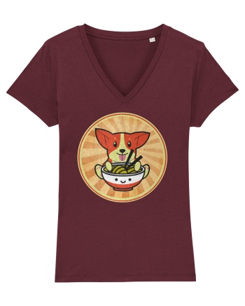 Corgi Eating Ramen Burgundy