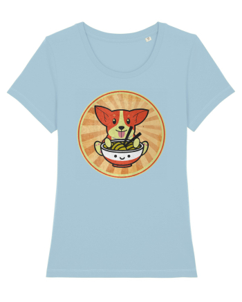 Corgi Eating Ramen Sky Blue