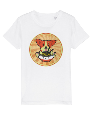 Corgi Eating Ramen White