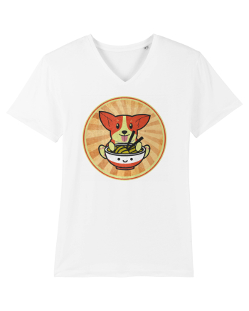 Corgi Eating Ramen White