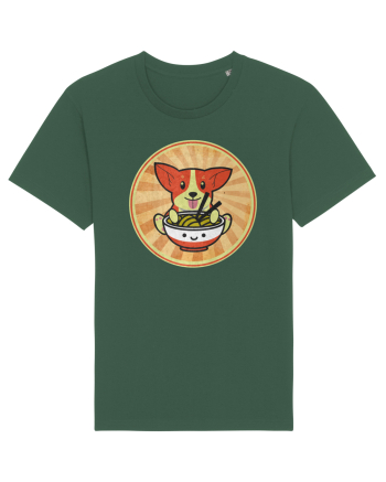 Corgi Eating Ramen Bottle Green
