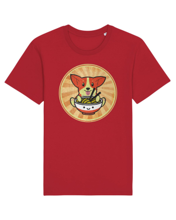 Corgi Eating Ramen Red
