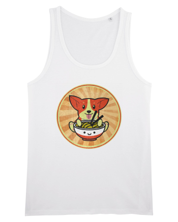 Corgi Eating Ramen White