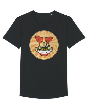 Corgi Eating Ramen Black
