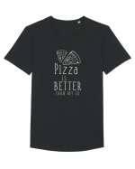 Pizza is Better Tricou mânecă scurtă guler larg Bărbat Skater
