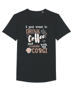 CORGI and coffee Tricou mânecă scurtă guler larg Bărbat Skater