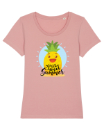Sweet Summer Ananas Tricou mânecă scurtă guler larg fitted Damă Expresser