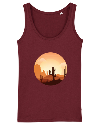 Desert Cactus Burgundy