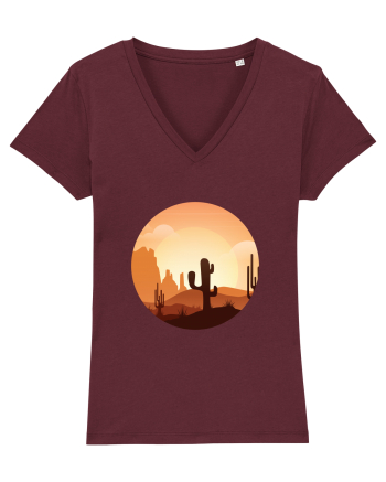 Desert Cactus Burgundy