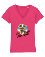 Summer Flip Flops Tricou mânecă scurtă guler V Damă Evoker