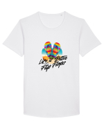 Summer Flip Flops Tricou mânecă scurtă guler larg Bărbat Skater