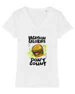 Vacation Calories Burger Tricou mânecă scurtă guler V Damă Evoker