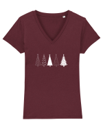 Christmas Tree Tricou mânecă scurtă guler V Damă Evoker