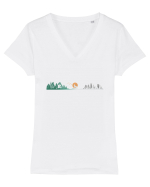 Oras vs Salbaticie Tricou mânecă scurtă guler V Damă Evoker