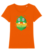 Sour Lime Tricou mânecă scurtă guler larg fitted Damă Expresser