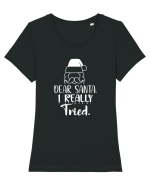 Dear Santa I Really Tried Tricou mânecă scurtă guler larg fitted Damă Expresser