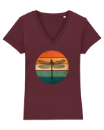 Retro Dragonfly Tricou mânecă scurtă guler V Damă Evoker