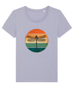 Retro Dragonfly Tricou mânecă scurtă guler larg fitted Damă Expresser