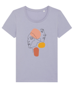 Line Faces Tricou mânecă scurtă guler larg fitted Damă Expresser