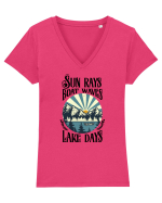 Lake Sun Tricou mânecă scurtă guler V Damă Evoker