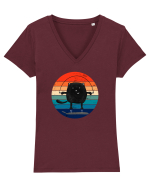 Jumping Cat Tricou mânecă scurtă guler V Damă Evoker