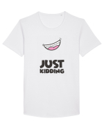 Just Kidding Tricou mânecă scurtă guler larg Bărbat Skater