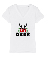 Oh Deer Tricou mânecă scurtă guler V Damă Evoker