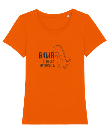 Rawr Is Hello In Dinosaur Bright Orange