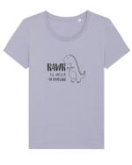 Rawr Is Hello In Dinosaur Tricou mânecă scurtă guler larg fitted Damă Expresser