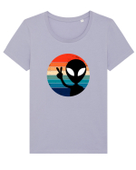 Retro Alien Tricou mânecă scurtă guler larg fitted Damă Expresser