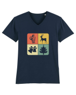 Retro Christmas Tricou mânecă scurtă guler V Bărbat Presenter