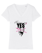 Always Say Yes Tricou mânecă scurtă guler V Damă Evoker