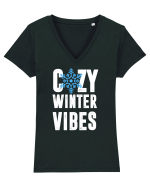 Cozy winter vibes Tricou mânecă scurtă guler V Damă Evoker