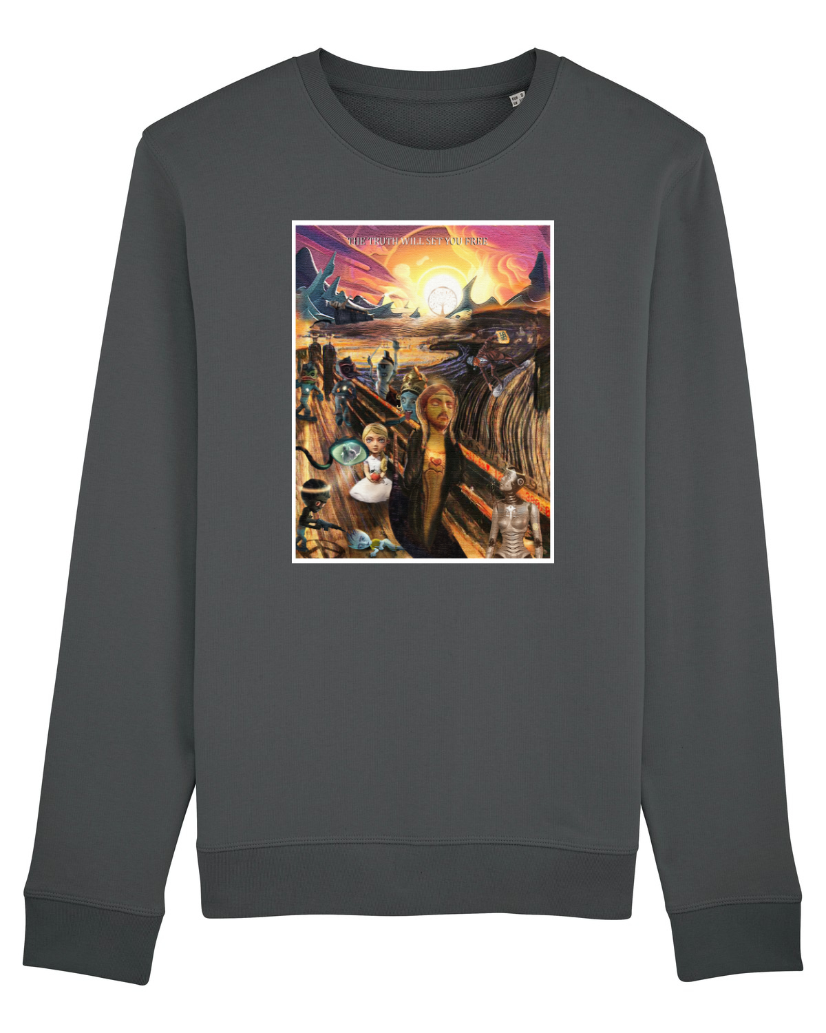 Bluză mânecă lungă Unisex Rise Anthracite