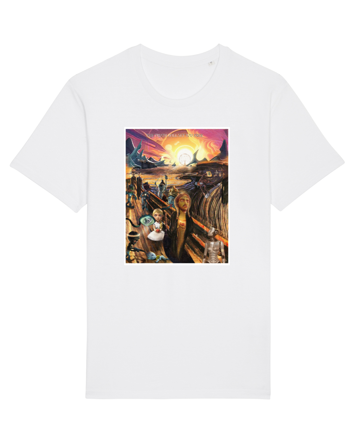Tricou mânecă scurtă Unisex Rocker White