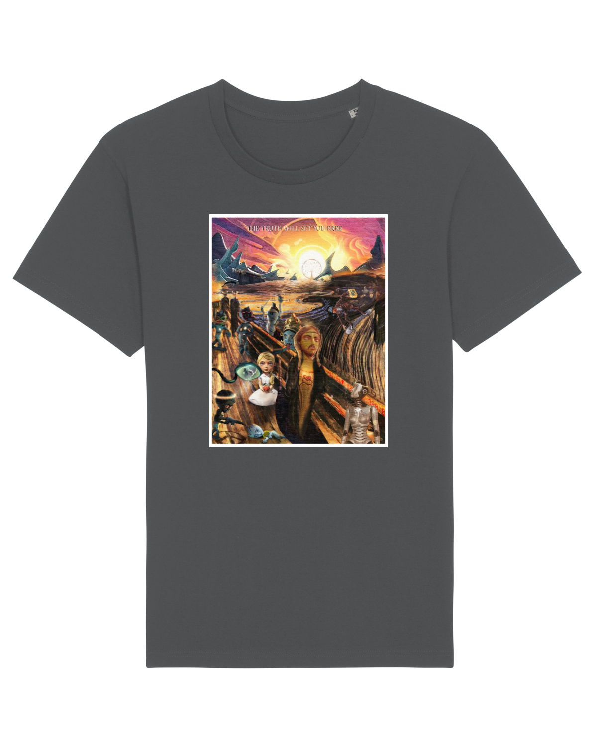Tricou mânecă scurtă Unisex Rocker Anthracite