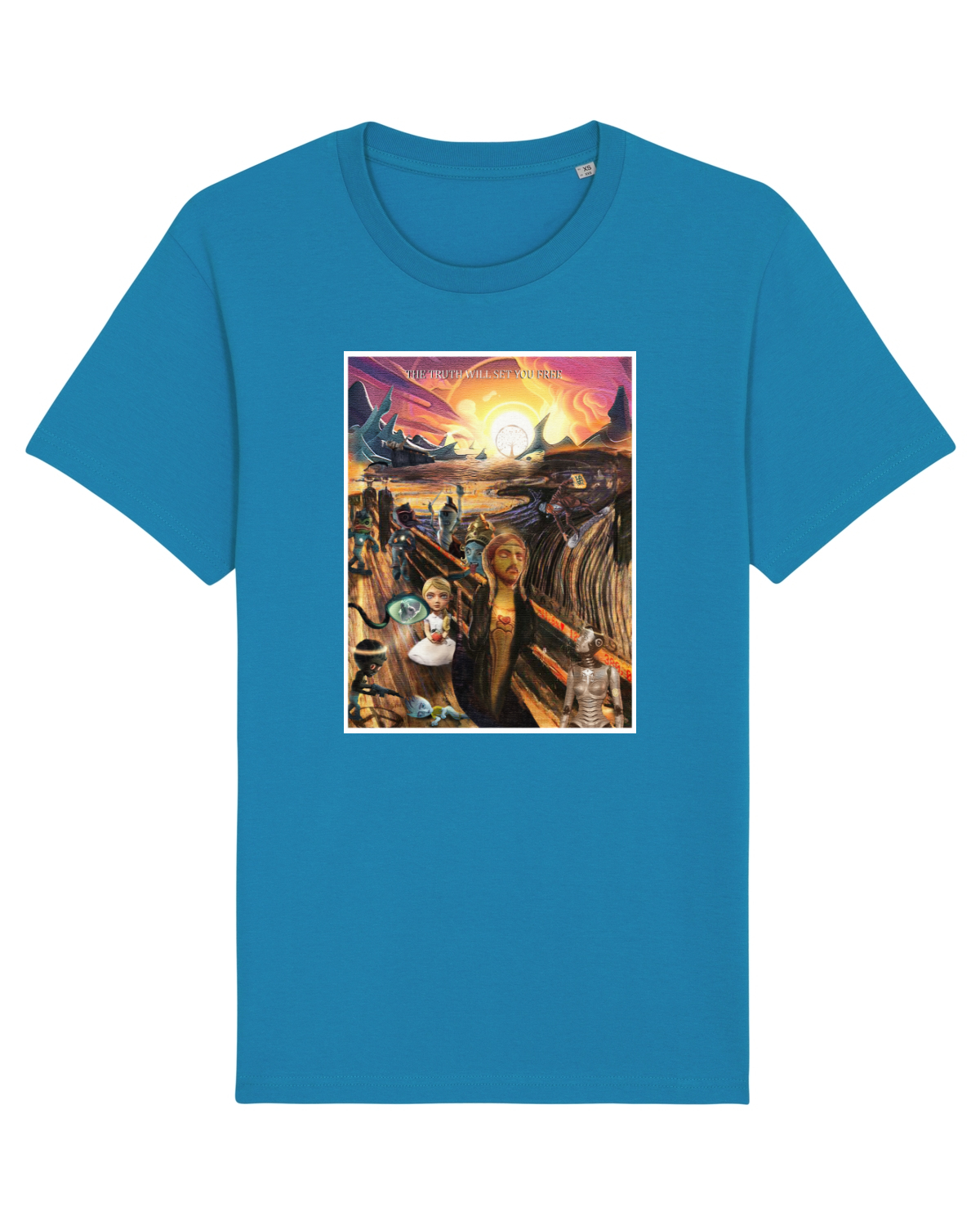Tricou mânecă scurtă Unisex Rocker Azur
