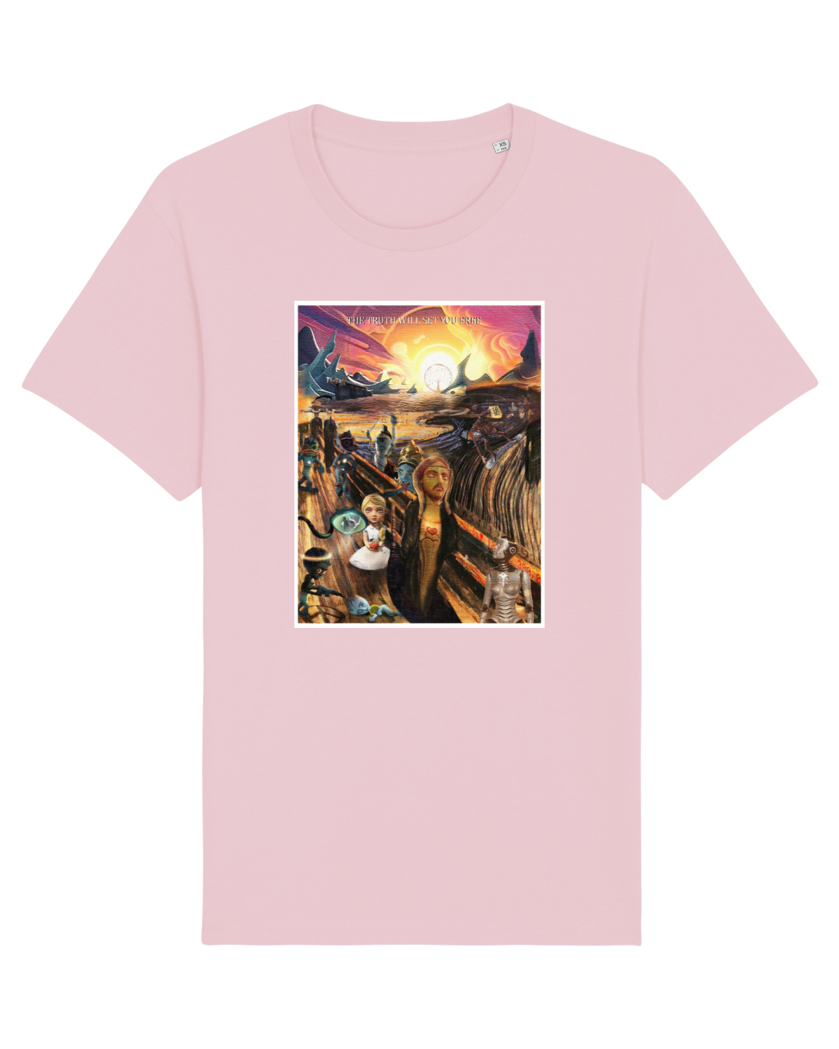 Tricou mânecă scurtă Unisex Rocker Cotton Pink