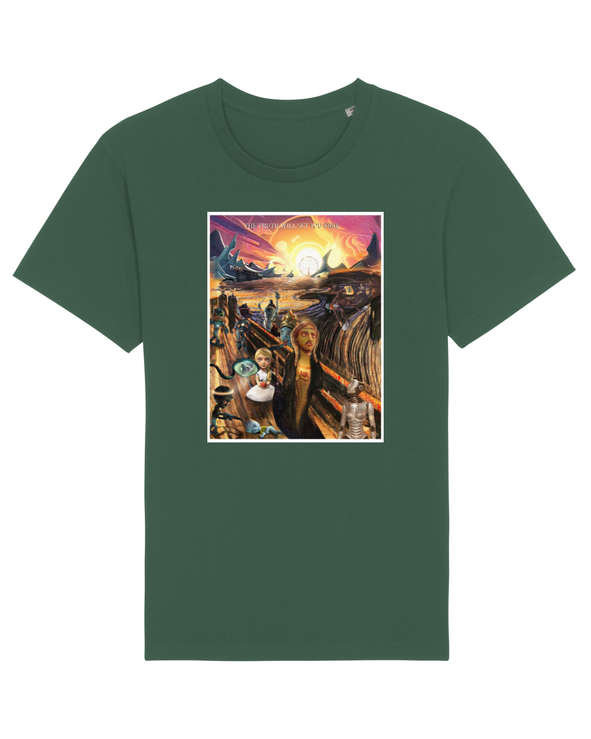 Tricou mânecă scurtă Unisex Rocker Bottle Green