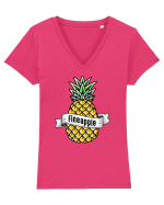 Fineapple Tricou mânecă scurtă guler V Damă Evoker