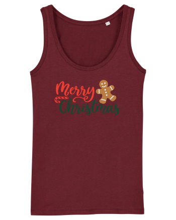 Merry Christmas Gingerbread Burgundy