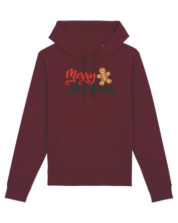 Merry Christmas Gingerbread Burgundy