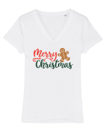Merry Christmas Gingerbread Tricou mânecă scurtă guler V Damă Evoker