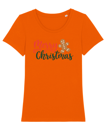 Merry Christmas Gingerbread Bright Orange
