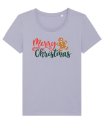 Merry Christmas Gingerbread Tricou mânecă scurtă guler larg fitted Damă Expresser