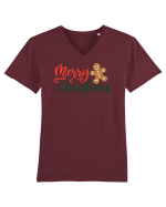 Merry Christmas Gingerbread Tricou mânecă scurtă guler V Bărbat Presenter