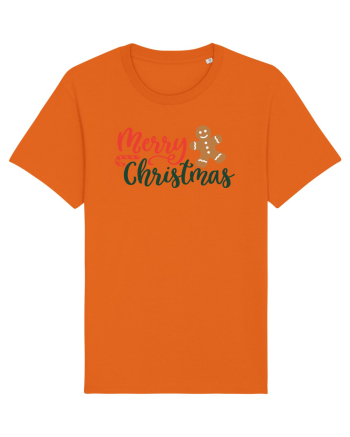 Merry Christmas Gingerbread Bright Orange