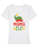 Mama Elf Tricou mânecă scurtă guler larg fitted Damă Expresser