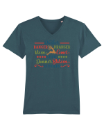 Reindeers Santa Tricou mânecă scurtă guler V Bărbat Presenter